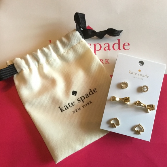 NWT! KATE SPADE 3 Piece 12 kt Gold Stud Essentials - Picture 4 of 7